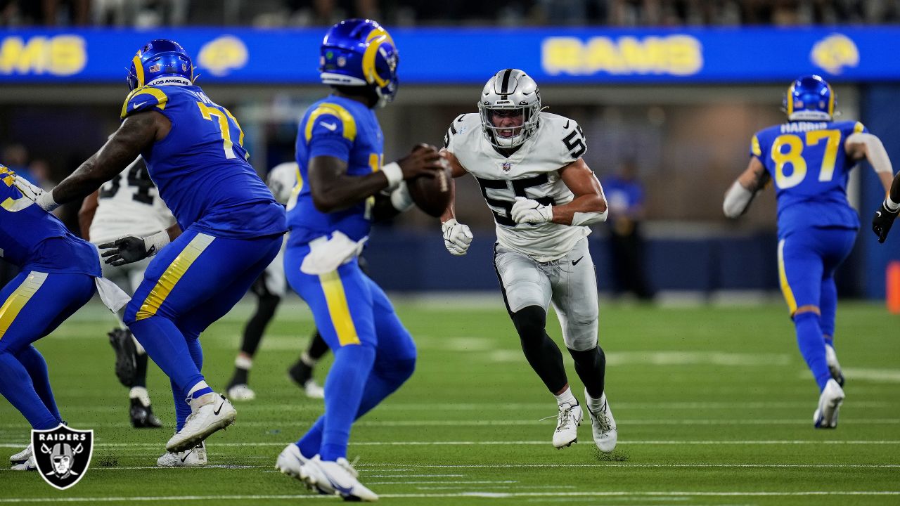 Las Vegas Raiders cornerback Nate Hobbs (39) runs during an NFL football  game against the Los Angeles Chargers Monday, Oct. 4, 2021, in Inglewood,  Calif. (AP Photo/Kyusung Gong Stock Photo - Alamy