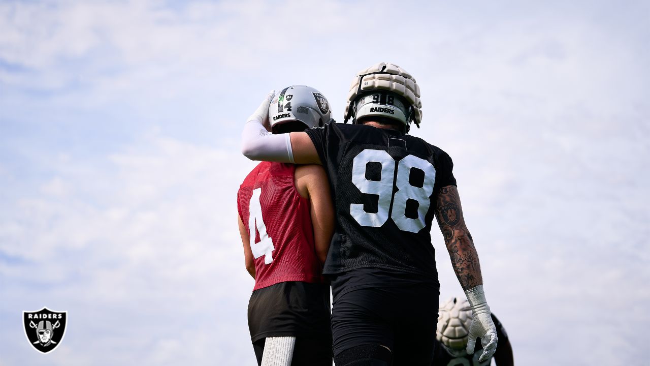 Las Vegas Raiders' Mack Hollins practices during NFL football training  camp, Thursday, July 21, 2022, in Henderson, Nev. (AP Photo/John Locher  Stock Photo - Alamy