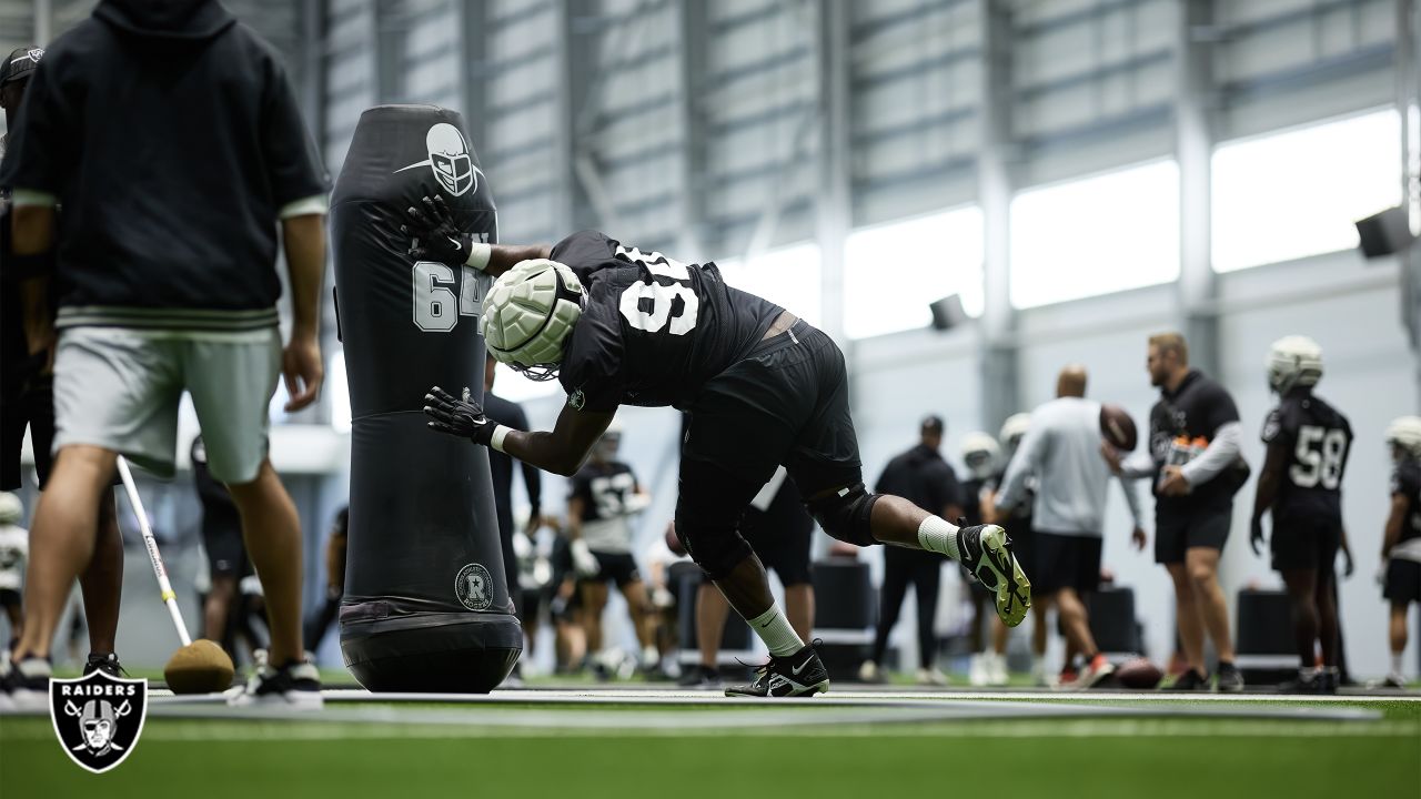 Las Vegas Raiders safety Isaiah Pola-Mao (20) is seen during warm ups  before an NFL preseason football game against the Dallas Cowboys, Saturday,  Aug. 26, 2023, in Arlington, Texas. Dallas won 31-16. (