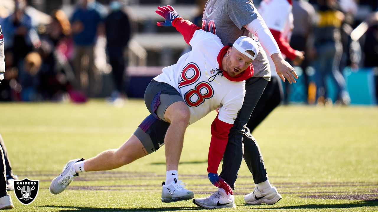 Defensive end Maxx Crosby's sound on the field from joint practice with the  Los Angeles Rams prior to the Raiders' Preseason Week 2 matchup