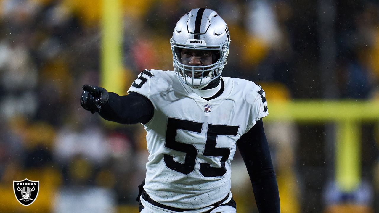 Las Vegas Raiders defensive end Malcolm Koonce (51) during an NFL football  game against the Pittsburgh Steelers, Sunday, Dec. 24, 2022, in Pittsburgh.  (AP Photo/Tyler Kaufman Stock Photo - Alamy