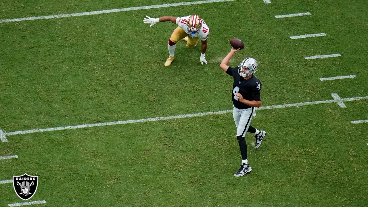 San Francisco 49ers cornerback AJ Parker (47) plays against the Las Vegas  Raiders during an NFL football game, Sunday, Aug. 13, 2023, in Las Vegas.  (AP Photo/John Locher Stock Photo - Alamy