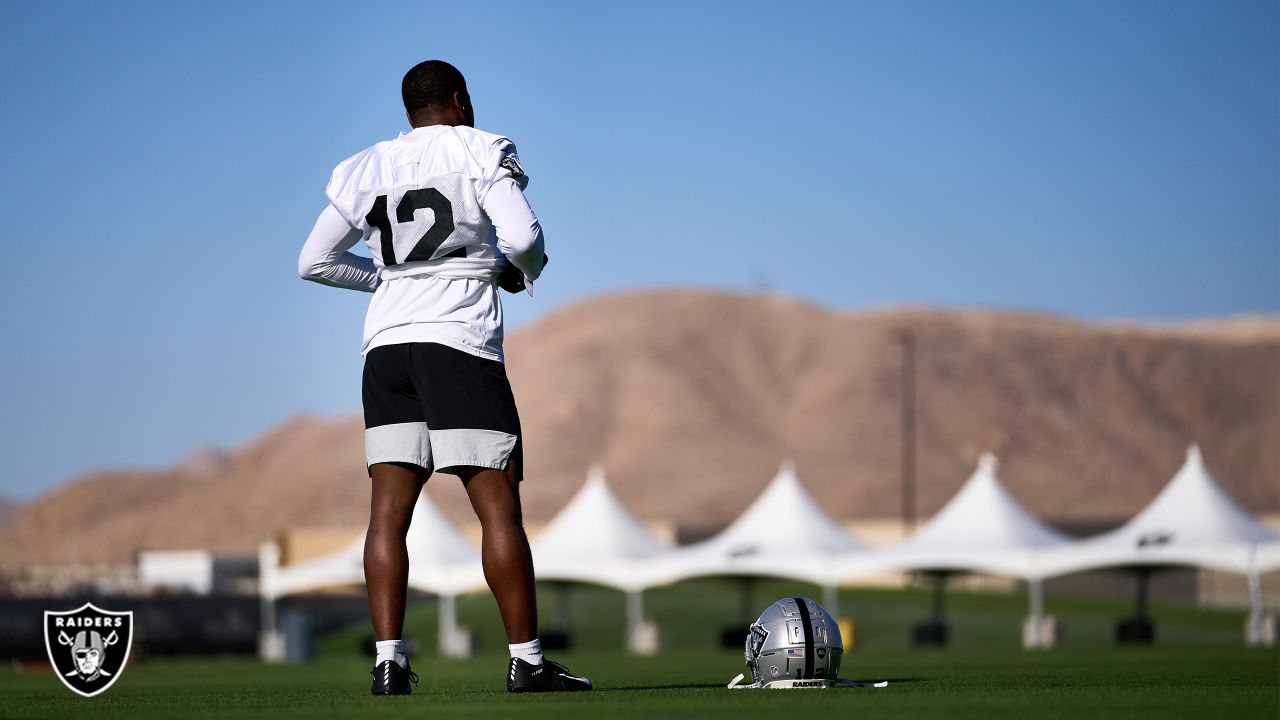 Las Vegas Raiders' Mack Hollins practices during NFL football training  camp, Thursday, July 21, 2022, in Henderson, Nev. (AP Photo/John Locher  Stock Photo - Alamy