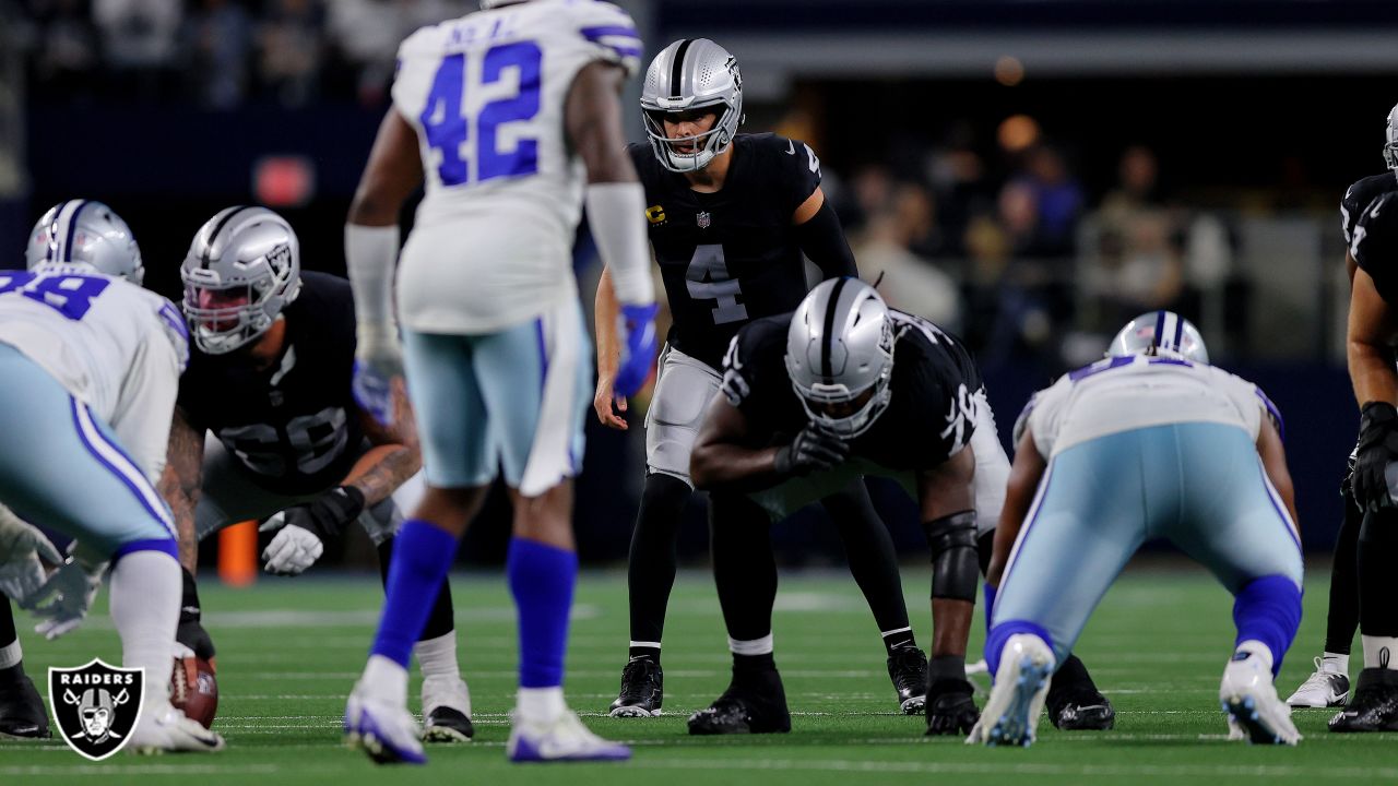 Las Vegas Raiders wide receiver DeSean Jackson turns his first catch as a  Raider from a would-be touchdown to a fumble