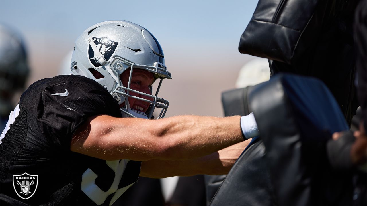 Las Vegas Raiders defensive end Carl Nassib (94) during training