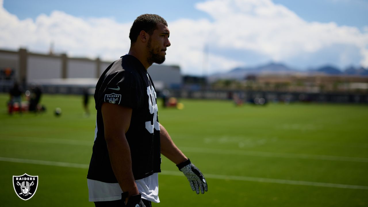 Las Vegas Raiders corner back Amik Robertson makes a catch during an NFL  football practice Wednesday, July 28, 2021, in Henderson, Nev. (AP  Photo/David Becker Stock Photo - Alamy