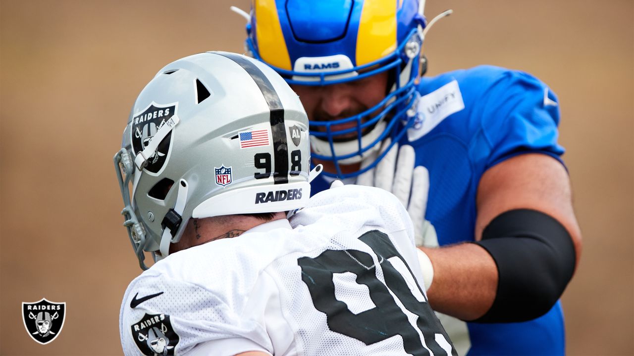 Defensive end Maxx Crosby's sound on the field from joint practice with the  Los Angeles Rams prior to the Raiders' Preseason Week 2 matchup