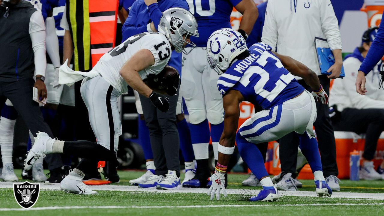 Las Vegas Raiders wide receiver Hunter Renfrow (13) warms up before an NFL  football game against the Houston Texans, Sunday, Oct. 23, 2022, in Las  Vegas. (AP Photo/John Locher Stock Photo - Alamy