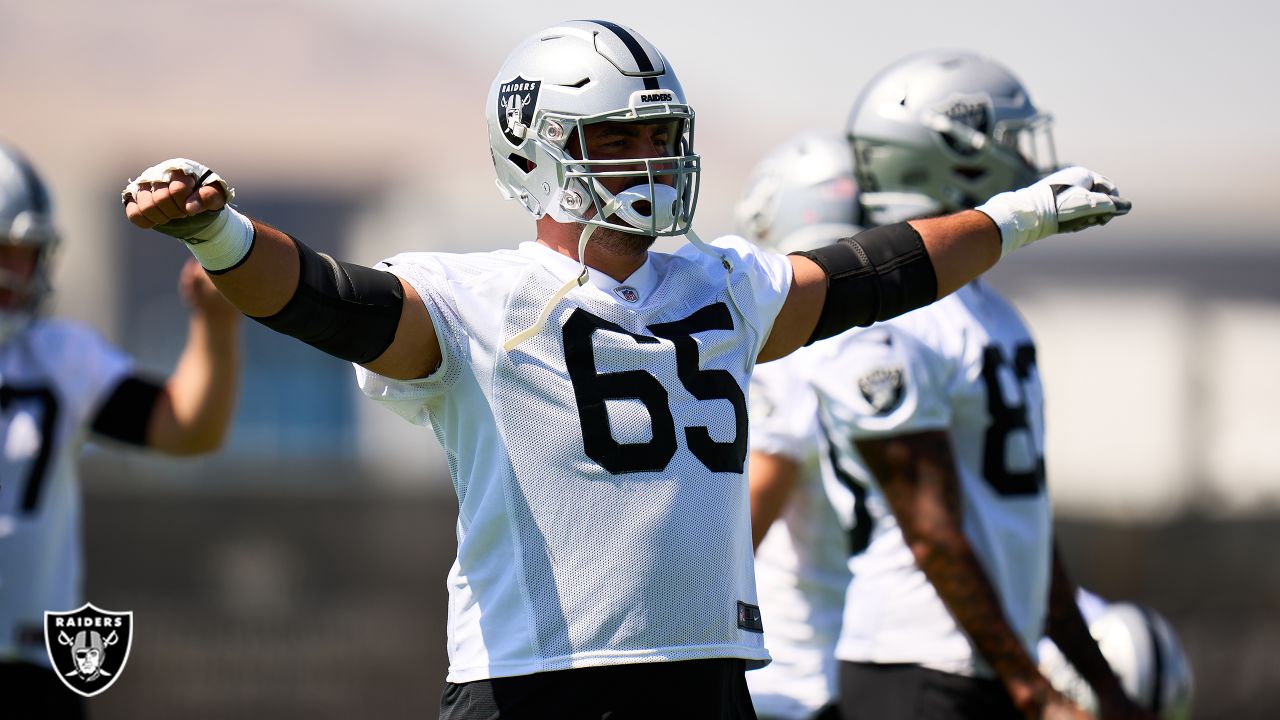 Las Vegas Raiders defensive tackle Matthew Butler (94) leaves the field  after warming up before an NFL football game against the Jacksonville  Jaguars, Sunday, Nov. 6, 2022, in Jacksonville, Fla. (AP Photo/Phelan