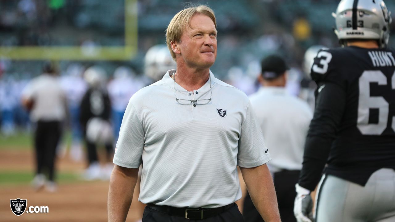 Head coach Jon Gruden of the Tampa Bay Buccaneers shakes hands