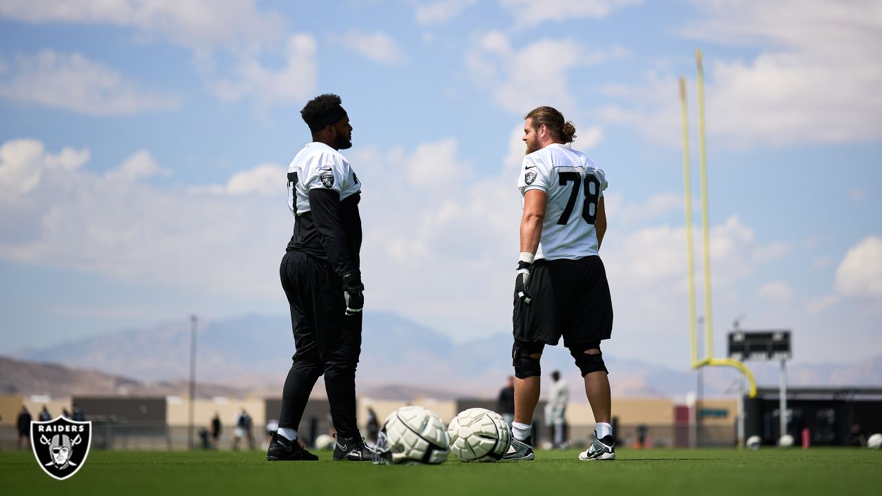 Las Vegas Raiders safety Isaiah Pola-Mao (20) is seen during warm ups  before an NFL preseason football game against the Dallas Cowboys, Saturday,  Aug. 26, 2023, in Arlington, Texas. Dallas won 31-16. (