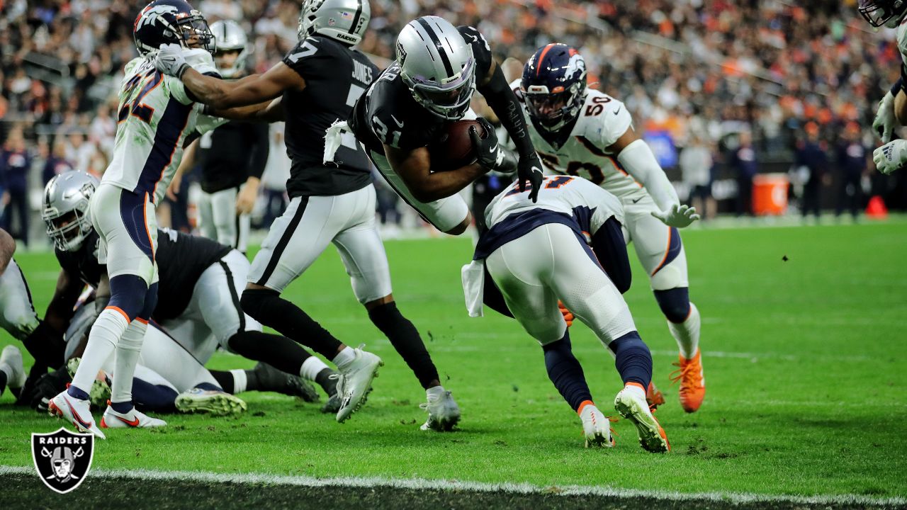 Las Vegas Raiders running back Peyton Barber (31) is tackled by