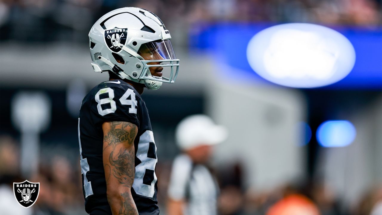 Las Vegas Raiders wide receiver DJ Turner (19) leaves the field