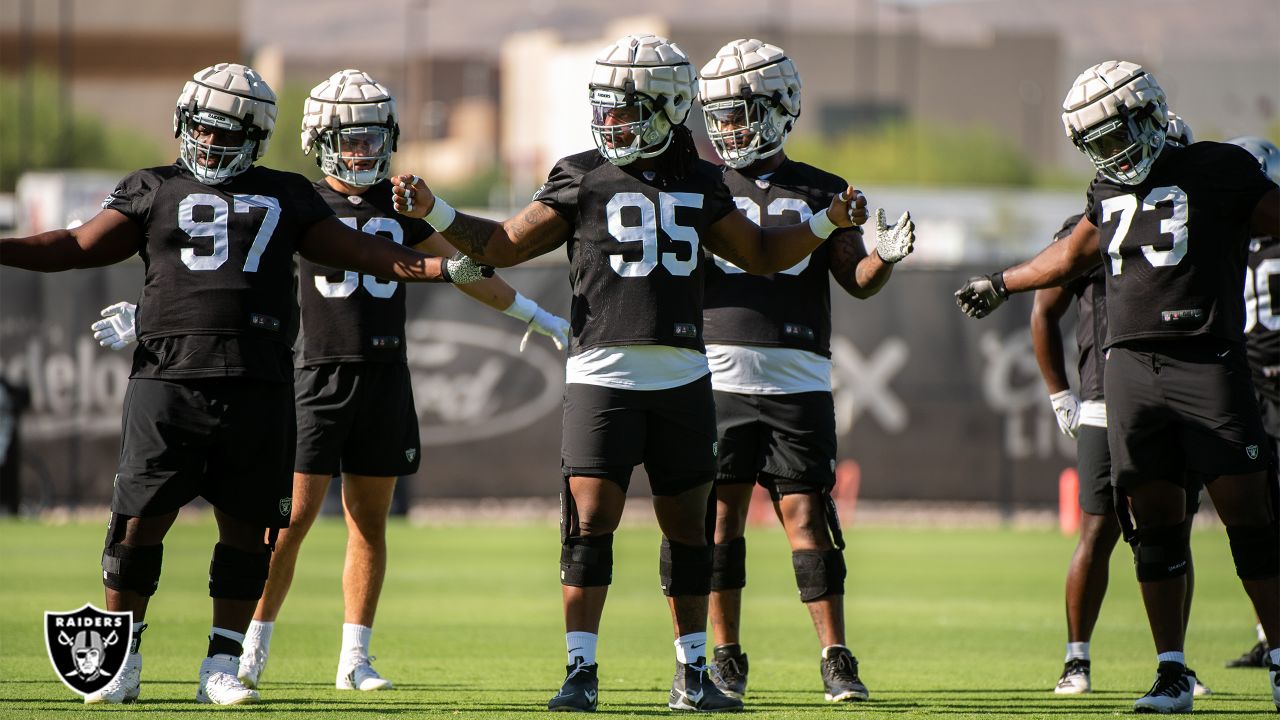 Las Vegas Raiders' Mack Hollins practices during NFL football training  camp, Thursday, July 21, 2022, in Henderson, Nev. (AP Photo/John Locher  Stock Photo - Alamy