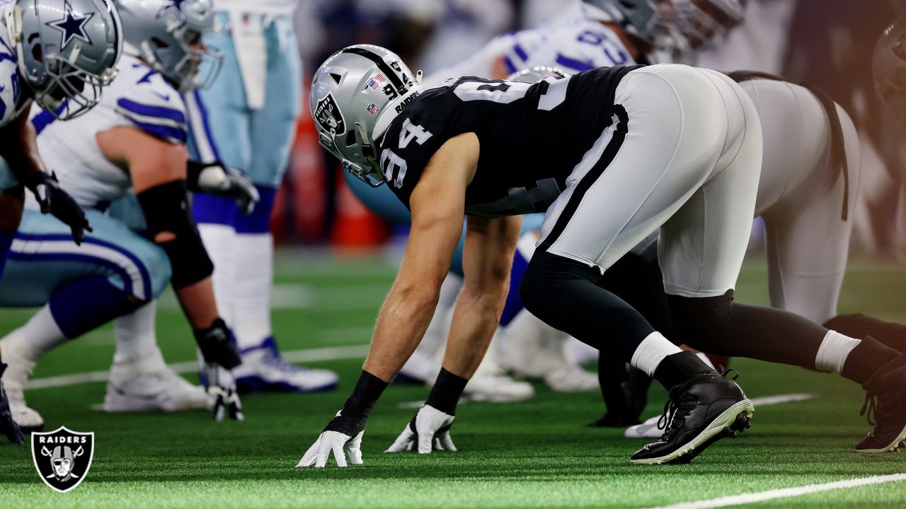 Las Vegas Raiders defensive end Carl Nassib (94) reacts after the Las Vegas  Raiders lost to the …