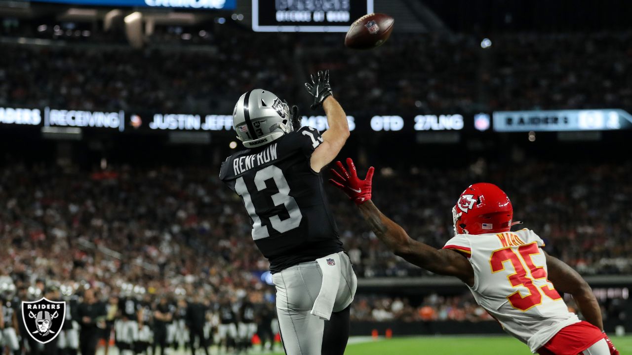 Highlight] Raiders Hunter Renfrow makes a incredible breaks up the pass to  Adams to win the game for the Chiefs : r/nfl