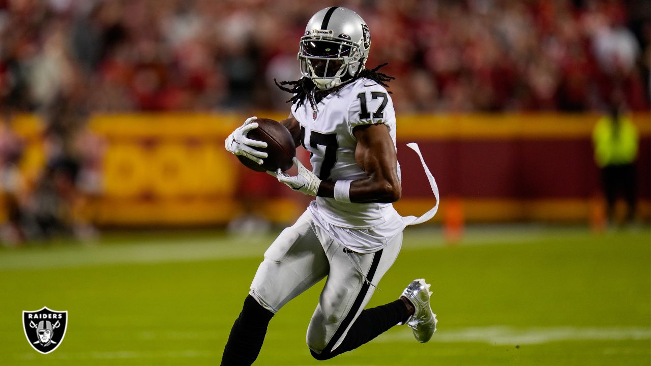 Las Vegas Raiders free safety Trevon Moehrig (25) takes down Kansas City  Chiefs running back Derrick