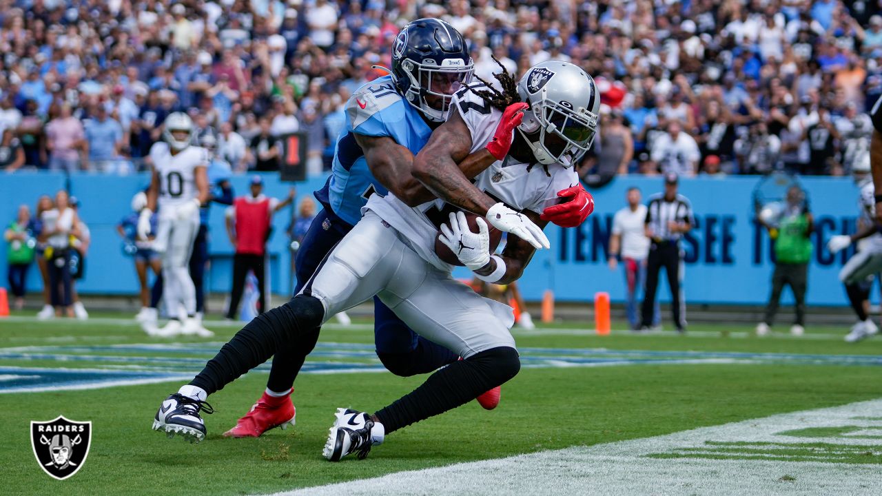 Las Vegas Raiders wide receiver Mack Hollins (10) runs during the second  half of an NFL football game against the Denver Broncos, Sunday, Oct. 2,  2022 in Las Vegas. (AP Photo/Abbie Parr