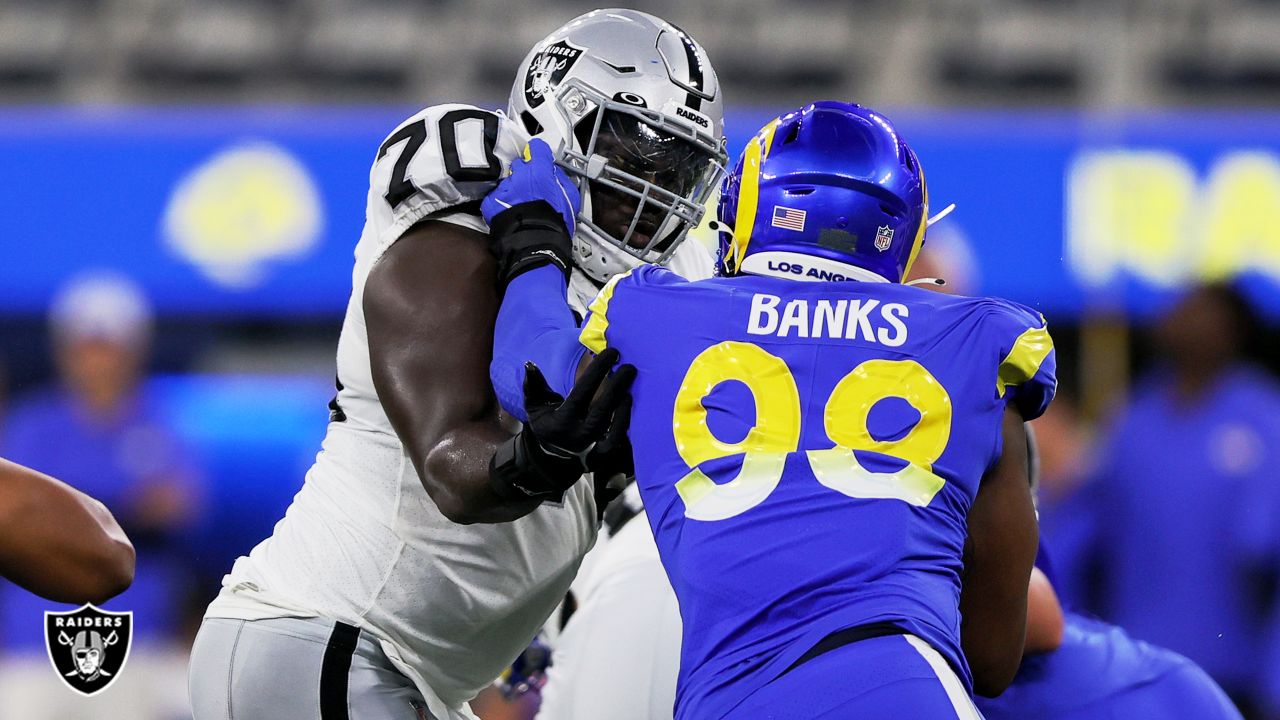 Las Vegas Raiders cornerback Nate Hobbs (39) runs during an NFL football  game against the Los Angeles Chargers Monday, Oct. 4, 2021, in Inglewood,  Calif. (AP Photo/Kyusung Gong Stock Photo - Alamy