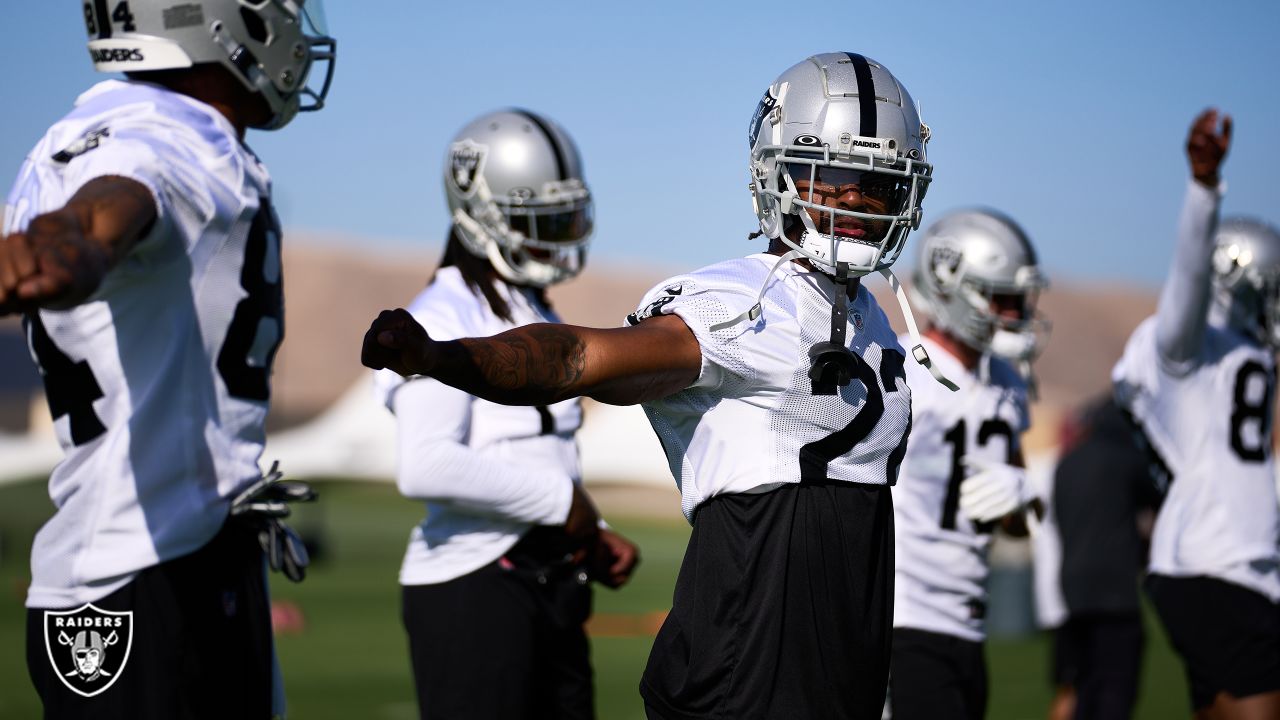 Las Vegas Raiders' Mack Hollins practices during NFL football training  camp, Thursday, July 21, 2022, in Henderson, Nev. (AP Photo/John Locher  Stock Photo - Alamy