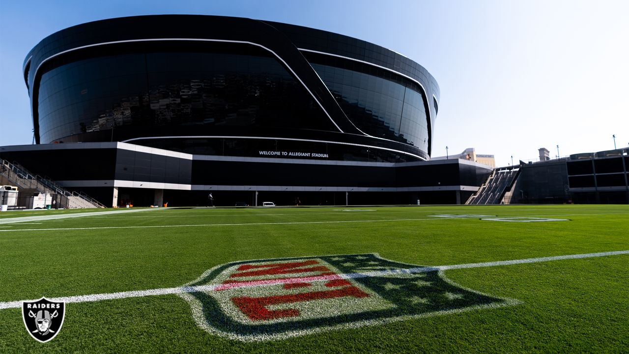 Check out Raiders logo on Allegiant Stadium's brand-new turf field – NBC  Sports Bay Area & California