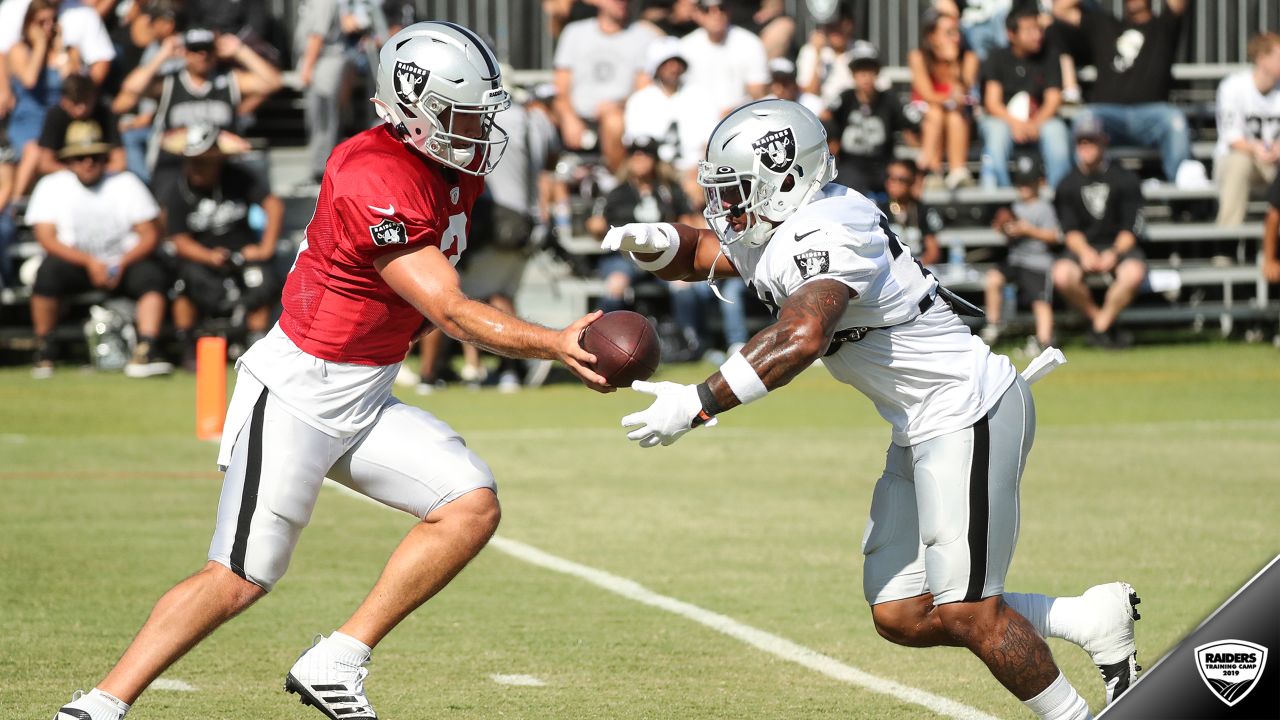 Oakland Raiders defensive tackle Johnathan Hankins (90) during NFL football  training camp Thursday, Aug. 8, 2019, in Napa, Calif. Both the Oakland  Raiders and the Los Angeles Rams held a joint practice