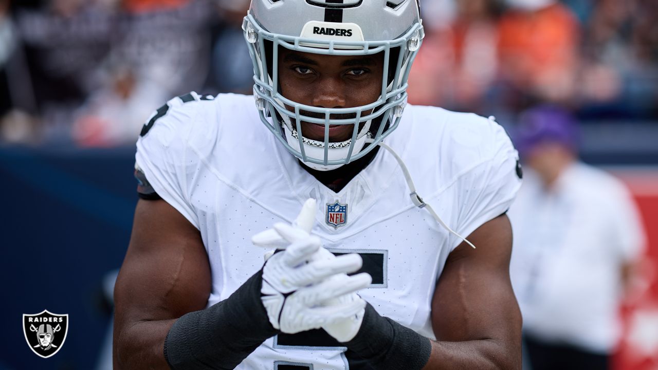 Denver Broncos outside linebacker Von Miller (58) reacts to a play against  the Las Vegas Raiders in the first half of an NFL football game Sunday,  Oct. 17, 2021, in Denver. (AP