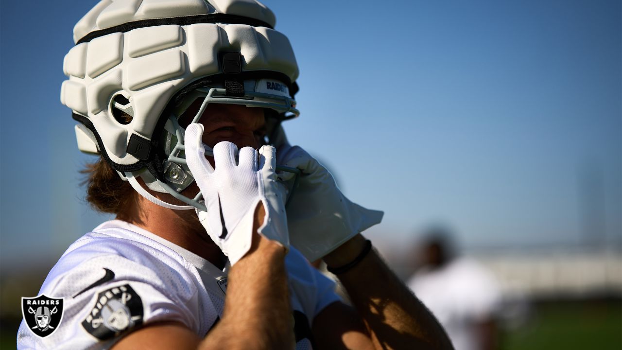 Las Vegas Raiders wide receiver DJ Turner (19) catches a pass during NFL  football training camp Saturday, July 30, 2022, in Henderson, Nev. (AP  Photo/Steve Marcus Stock Photo - Alamy