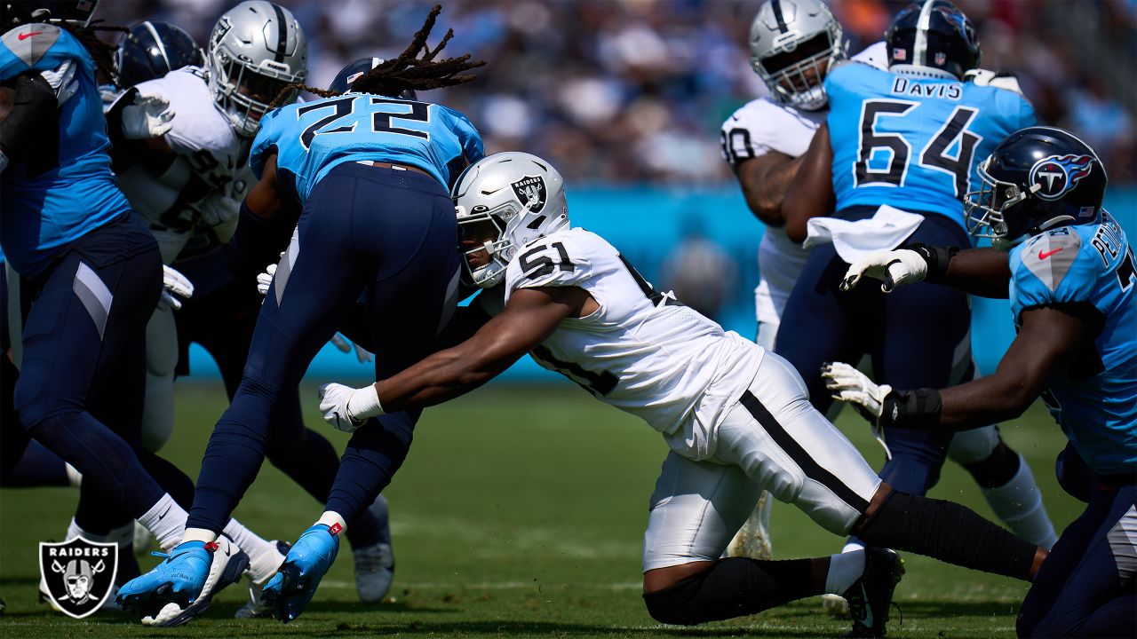 Las Vegas Raiders guard Jermaine Eluemunor (72) prays before an NFL  football game against the Tennessee Titans Sunday, Sept. 25, 2022, in  Nashville. (AP Photo/Mark Zaleski Stock Photo - Alamy