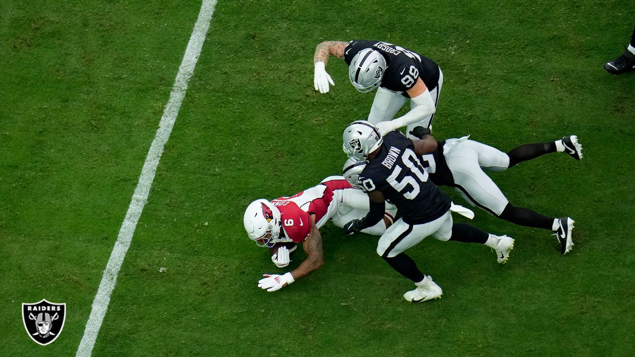 Las Vegas Raiders linebacker Jayon Brown (50) celebrates during