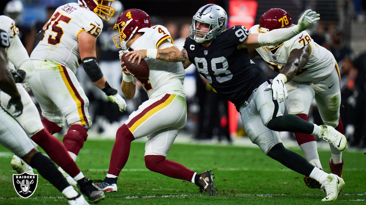 Las Vegas Raiders defensive end Maxx Crosby (98) looks on from the sideline  during an NFL Wild-Card Playoff football game against the Cincinnati Benga  Stock Photo - Alamy