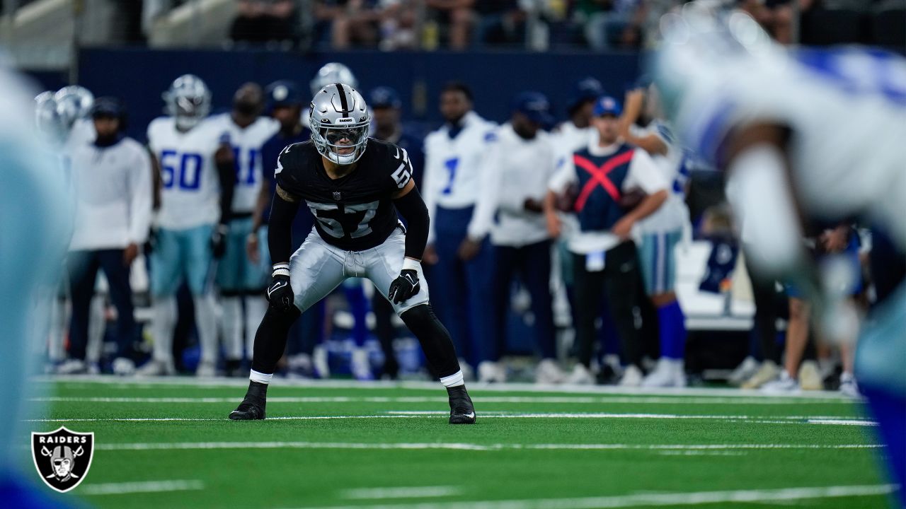 Las Vegas Raiders quarterback Aidan O'Connell (4) throws against the Dallas  Cowboys during a preseason NFL Football game in Arlington, Texas, Saturday,  Aug. 26, 2023. (AP Photo/Michael Ainsworth Stock Photo - Alamy