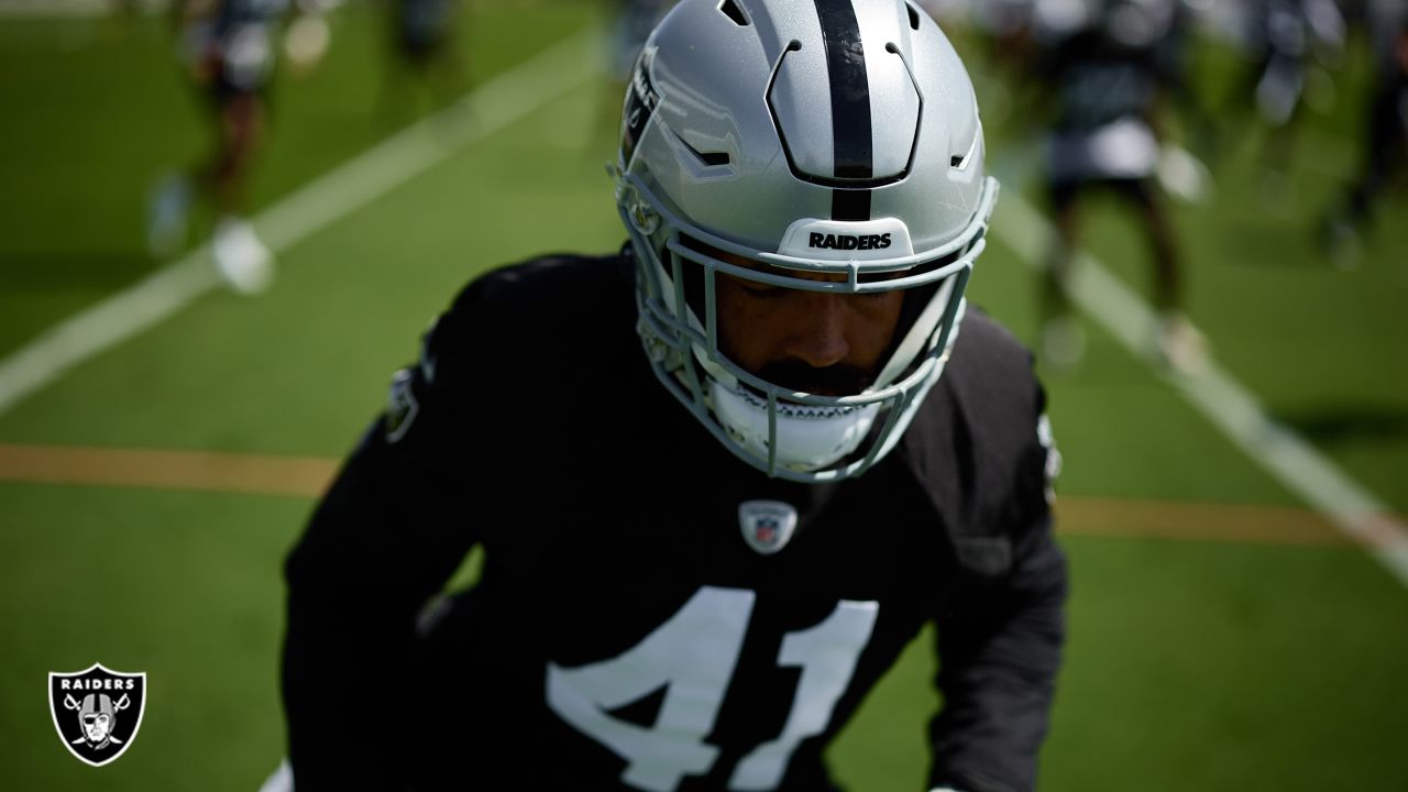 Matthias Farley of the Las Vegas Raiders smiles after a play during News  Photo - Getty Images