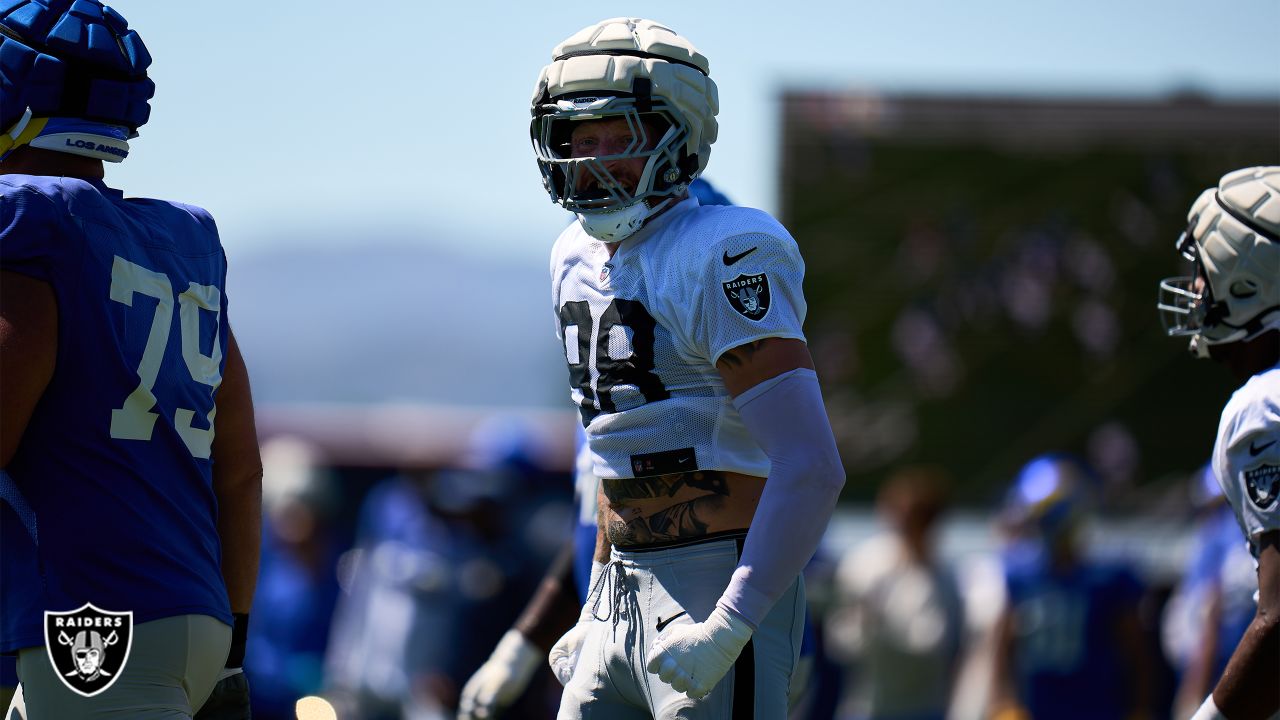 Defensive end Maxx Crosby's sound on the field from joint practice with the  Los Angeles Rams prior to the Raiders' Preseason Week 2 matchup