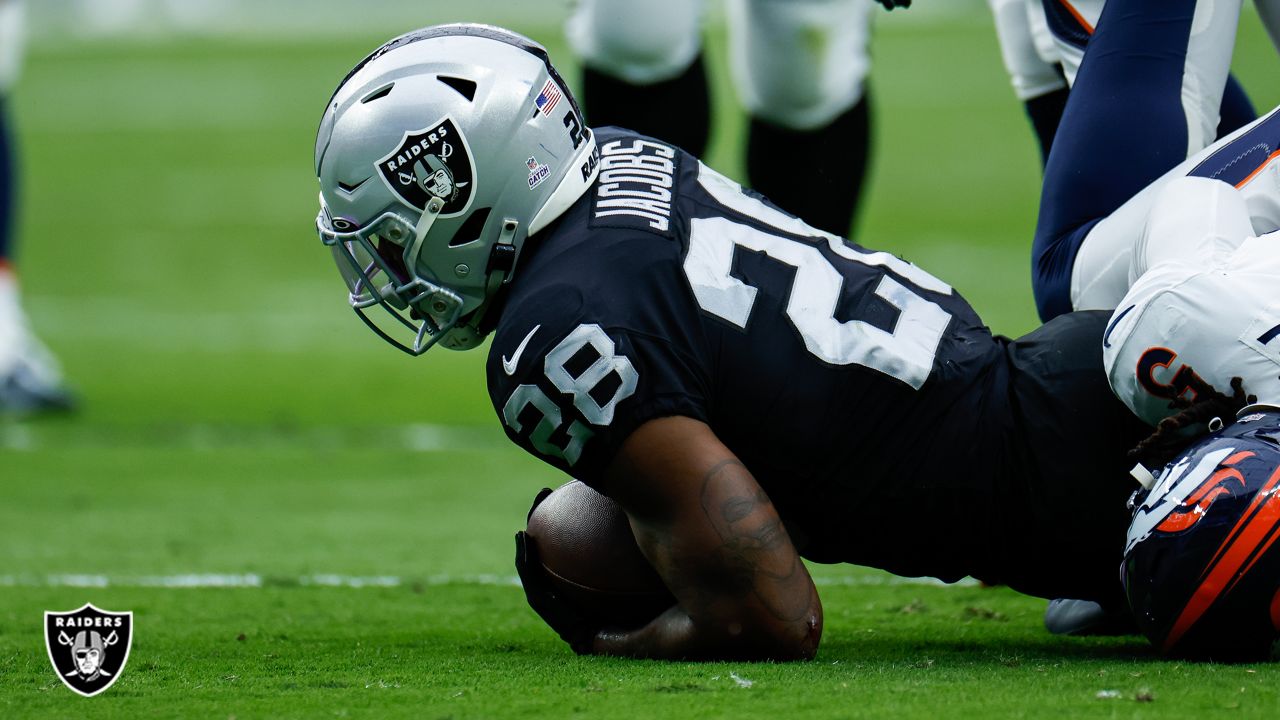 Running back Josh Jacobs' sound on the field from the Raiders'  season-opening win vs. Denver Broncos