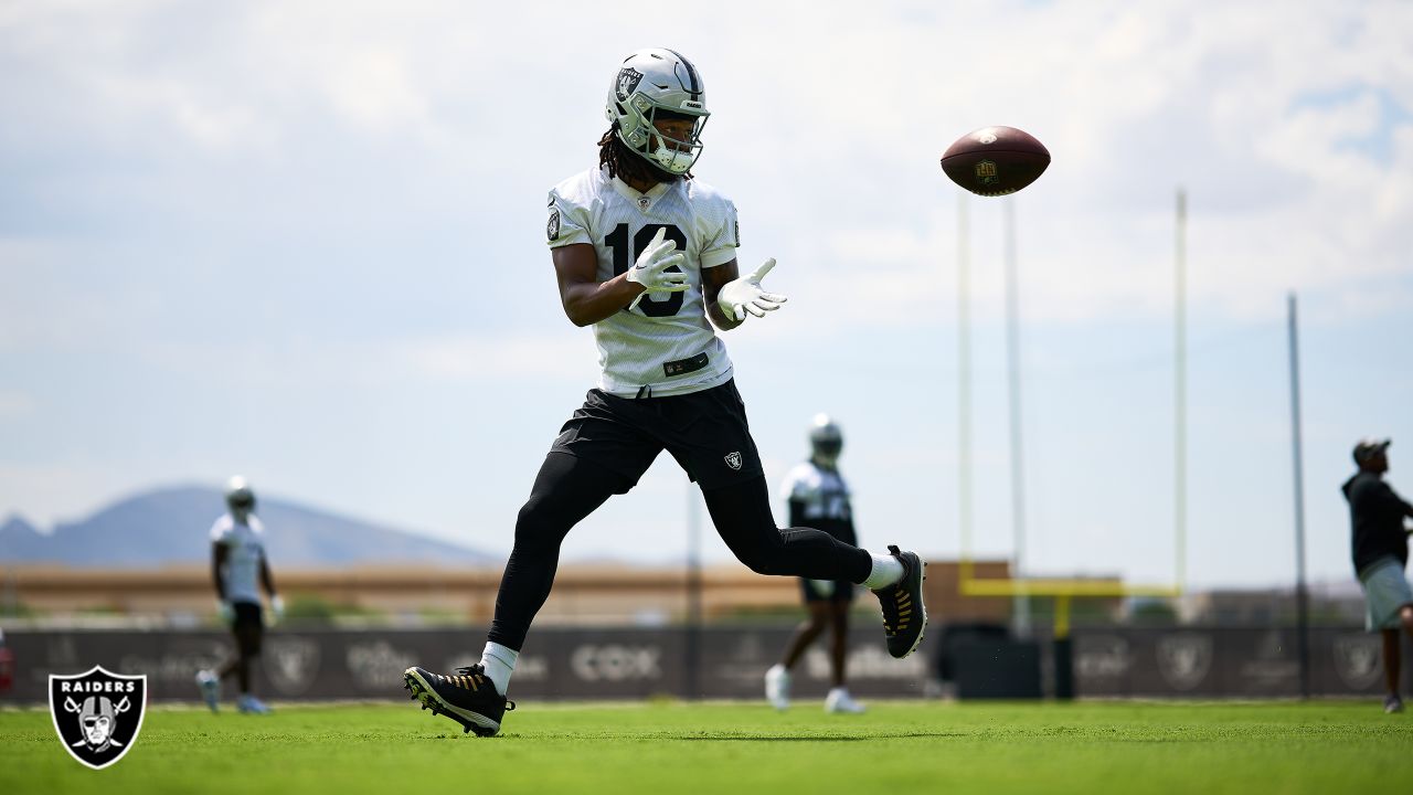 Las Vegas Raiders safety Isaiah Pola-Mao (20) is seen during warm ups  before an NFL preseason football game against the Dallas Cowboys, Saturday,  Aug. 26, 2023, in Arlington, Texas. Dallas won 31-16. (