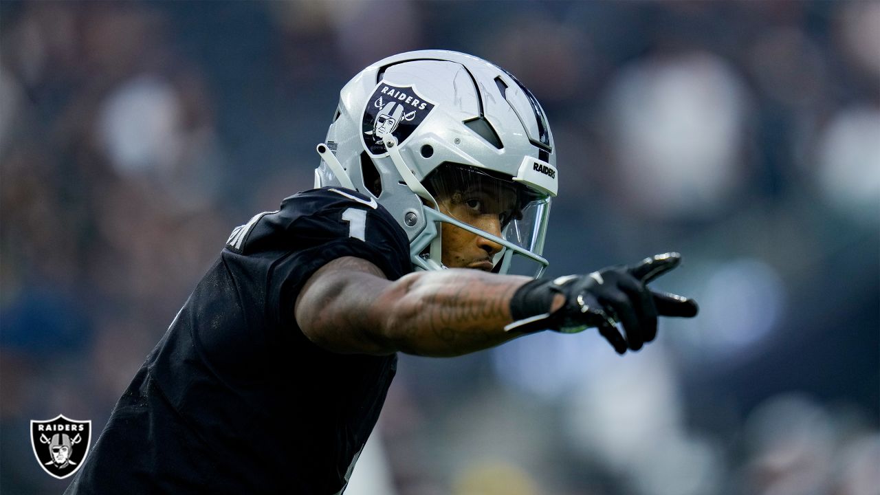 Las Vegas Raiders wide receiver DJ Turner (19) catches a pass during NFL  football training camp Saturday, July 30, 2022, in Henderson, Nev. (AP  Photo/Steve Marcus Stock Photo - Alamy