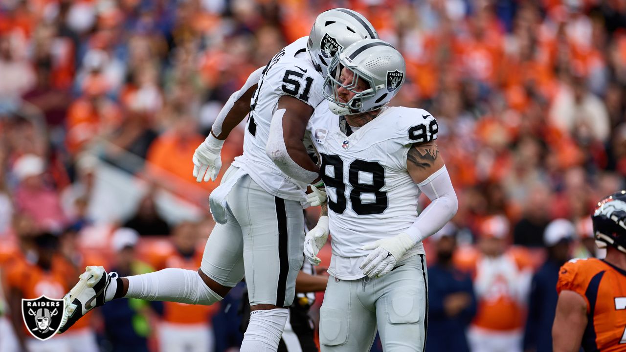 Las Vegas Raiders defensive end Malcolm Koonce (51) jogs off the