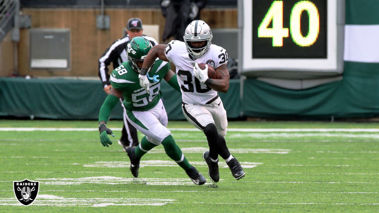 East Rutherford, New Jersey, USA. 24th Nov, 2019. Oakland Raiders defensive  end Clelin Ferrell (96) during a NFL game between the Oakland Raiders and  the New York Jets at MetLife Stadium in