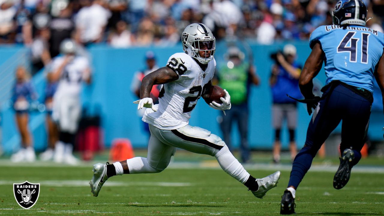 Las Vegas Raiders wide receiver Mack Hollins (10) runs during the second  half of an NFL football game against the Denver Broncos, Sunday, Oct. 2,  2022 in Las Vegas. (AP Photo/Abbie Parr