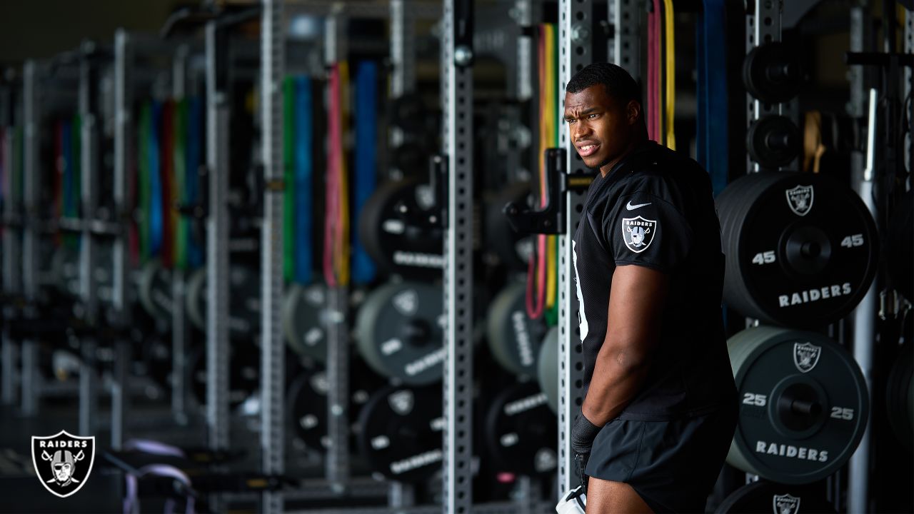 Las Vegas Raiders safety Isaiah Pola-Mao (20) is seen during warm ups  before an NFL preseason football game against the Dallas Cowboys, Saturday,  Aug. 26, 2023, in Arlington, Texas. Dallas won 31-16. (