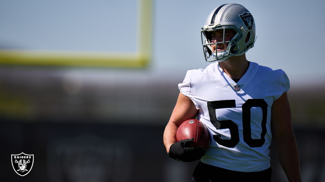 Defensive end Maxx Crosby mic'd up during 2023 Training Camp, motivates his  teammates and sets the bar for the first day of pads for the Las Vegas  Raiders