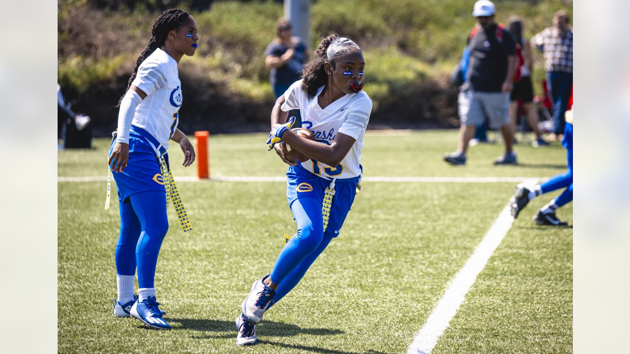 Los Angeles Rams Community  Rams host inaugural Girls' Flag Jamboree  presented by Bridgestone