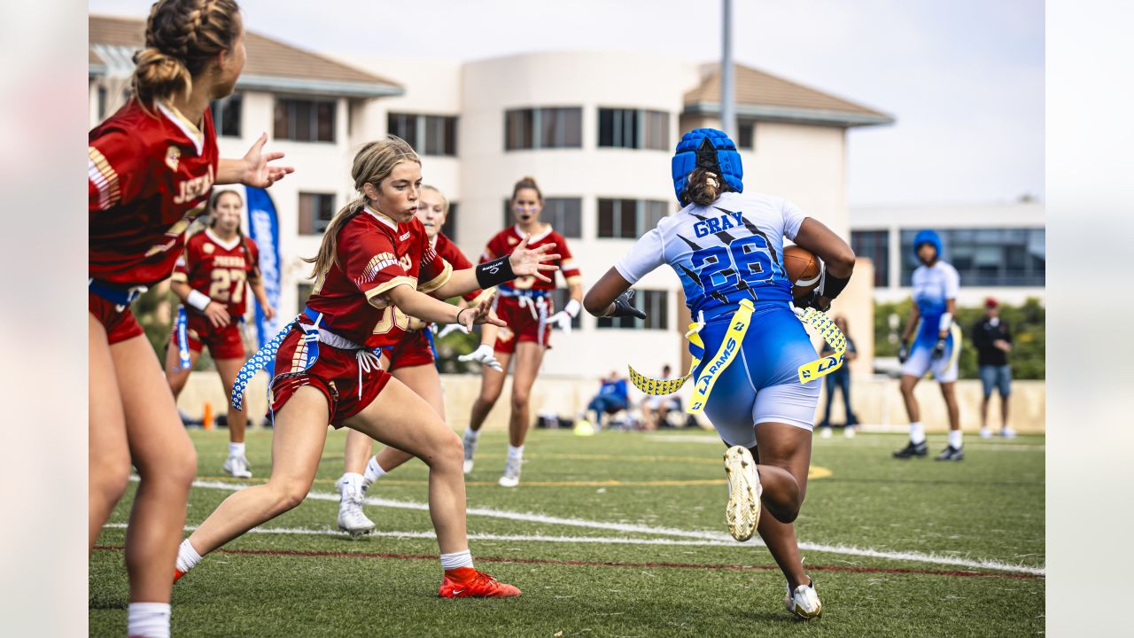 Los Angeles Rams Community  Rams host inaugural Girls' Flag Jamboree  presented by Bridgestone