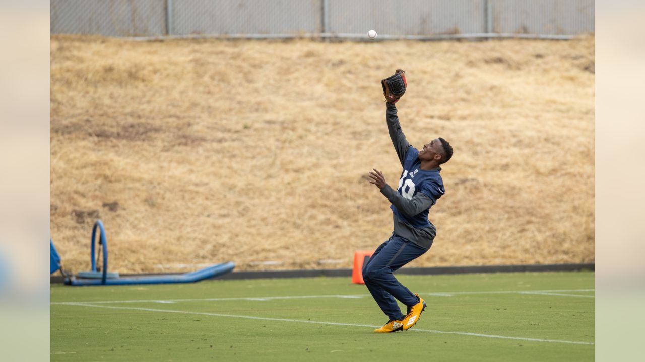 Wide receiver (19) JoJo Natson of the Los Angeles Rams practices on day 5 of Phase II of the offseason program workouts, Monday, May 6, 2019, in Thousand Oaks, CA. (Jeff Lewis/Rams)