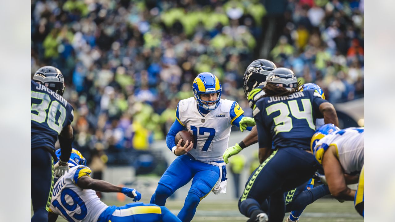 Los Angeles Rams defensive back Russ Yeast is pictured before an NFL  football game against the Seattle Seahawks, Sunday, Sept. 10, 2023, in  Seattle. The Rams won 30-13. (AP Photo/Stephen Brashear Stock