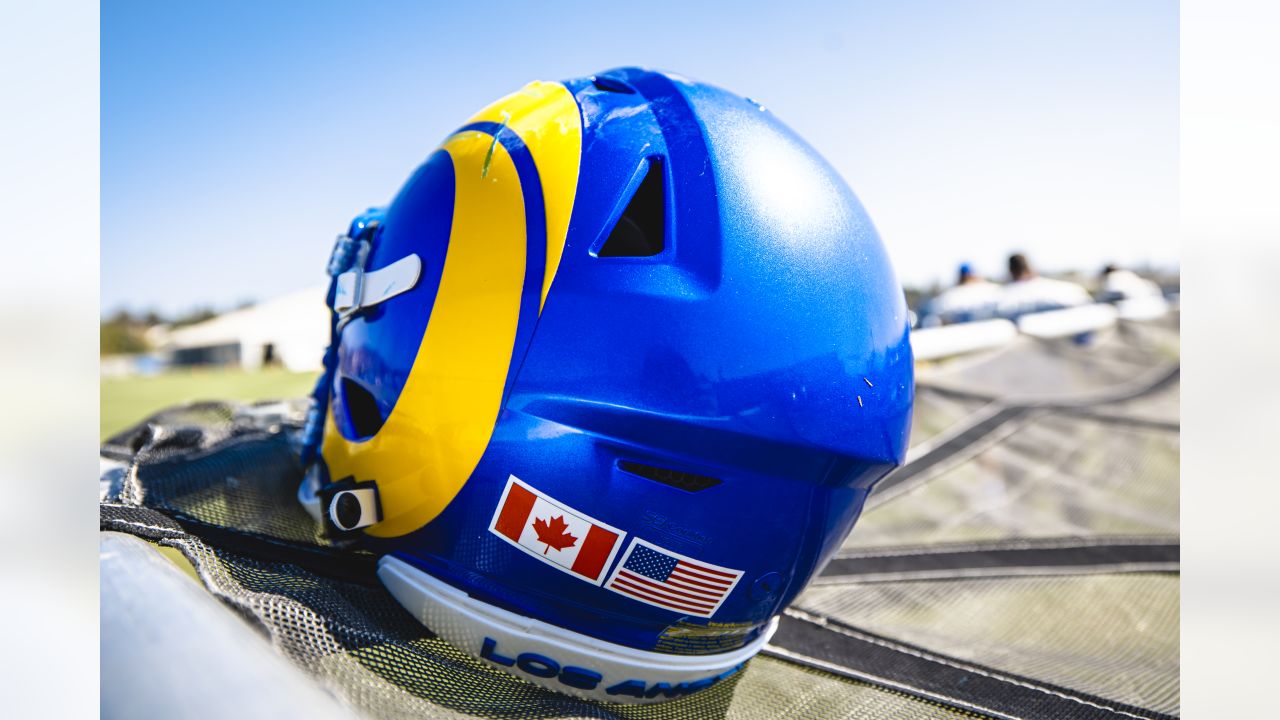 IRVINE, CALIFORNIA - 23 JAN 2022: Helmets for the San Francisco 49ers and  Los Angeles Rams, Opponents in the NFC Conference Editorial Photography -  Image of football, logo: 239665497