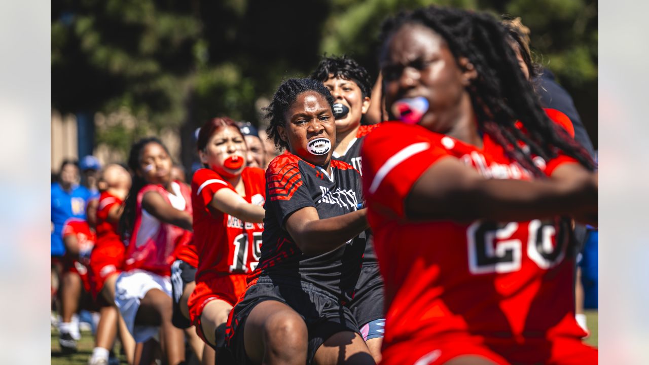 Los Angeles Rams Community  Rams host inaugural Girls' Flag Jamboree  presented by Bridgestone