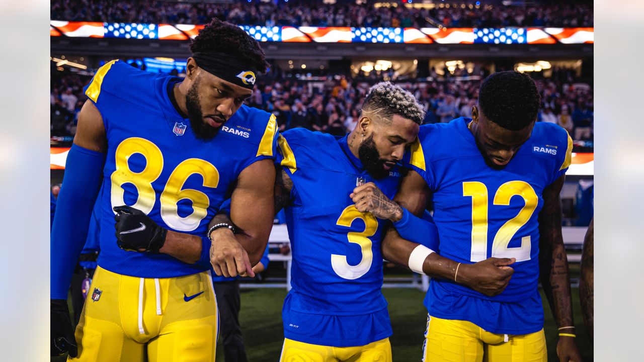 Los Angeles Rams wide receiver Brandon Powell (19) runs against the Arizona  Cardinals during the first half of an NFL wild-card playoff football game  in Inglewood, Calif., Monday, Jan. 17, 2022. (AP