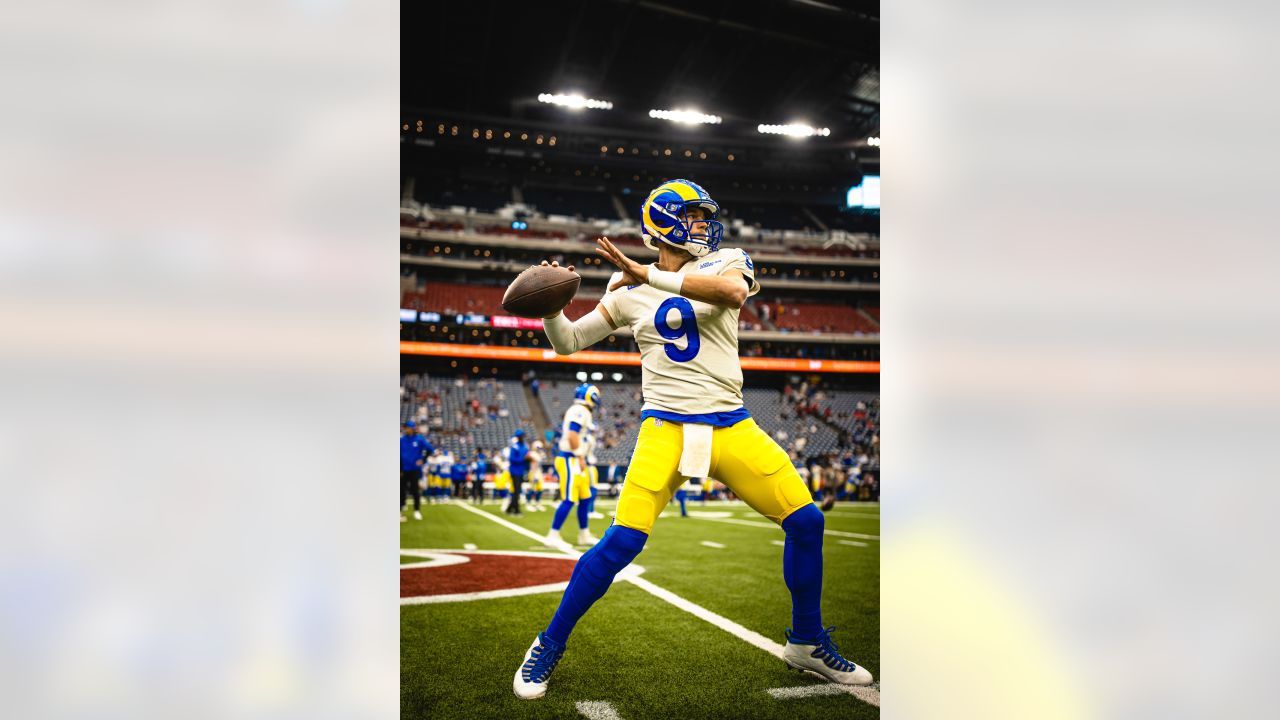 Los Angeles Rams quarterback John Wolford (13) throws during a NFL  preseason game against the Houston Texans, Friday, August 19, 2022, at SoFi  Stadium Stock Photo - Alamy